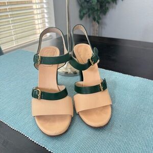 Chloe Green and Cream Women's Sandals size 38